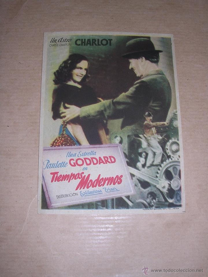 Cine: PROGRAMA - TIEMPOS MODERNOS CHARLIE CHAPLIN  CHARLOT 1951
