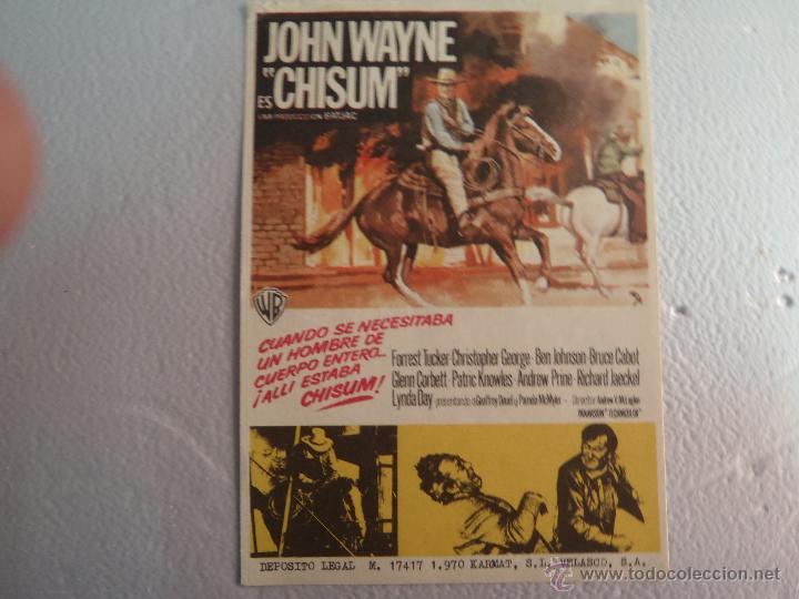 Cine: FOLLETO DE MANO CHISUM JOHN WAYNE - Foto 1