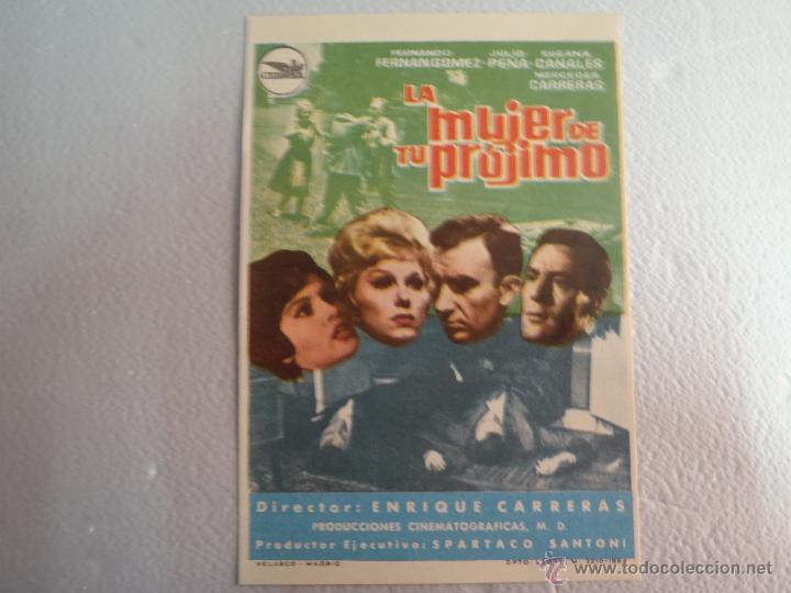  Foglietti di film di film antichi di cinema: FOLLETO DE MANO LA MUJER DE TU PROJIMO