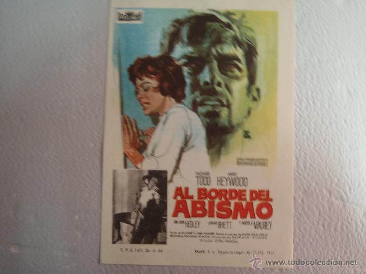 Cine: FOLLETO DE MANO AL BORDE DEL ABISMO - Foto 1