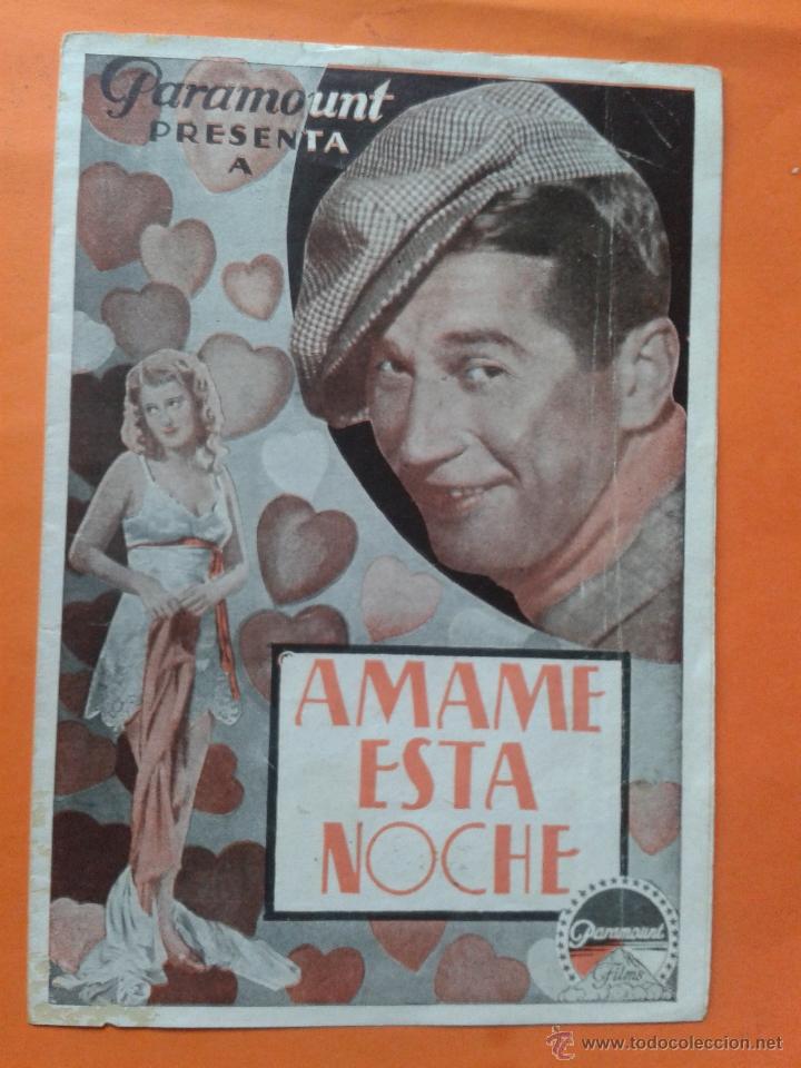 Cine: W-- PROGRAMA DE CINE - AMAME ESTA NOCHE, - Foto 1