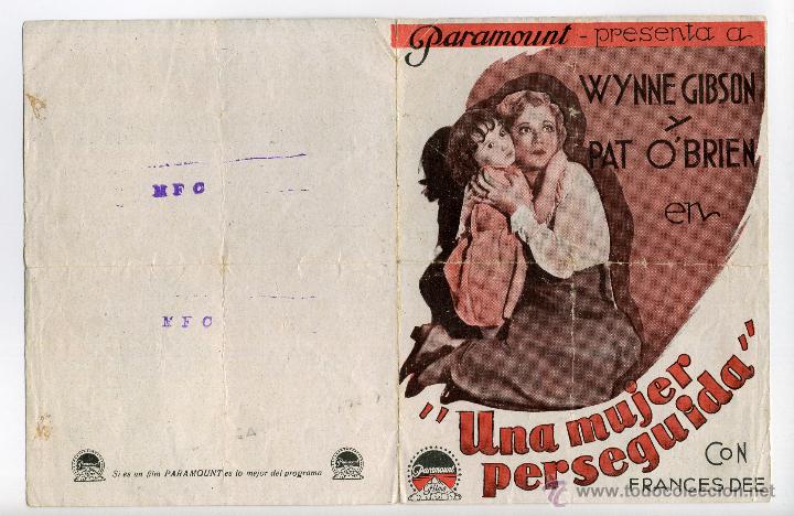 Cine: UNA MUJER PERSEGUIDA, con Pat Obrien. - Foto 1