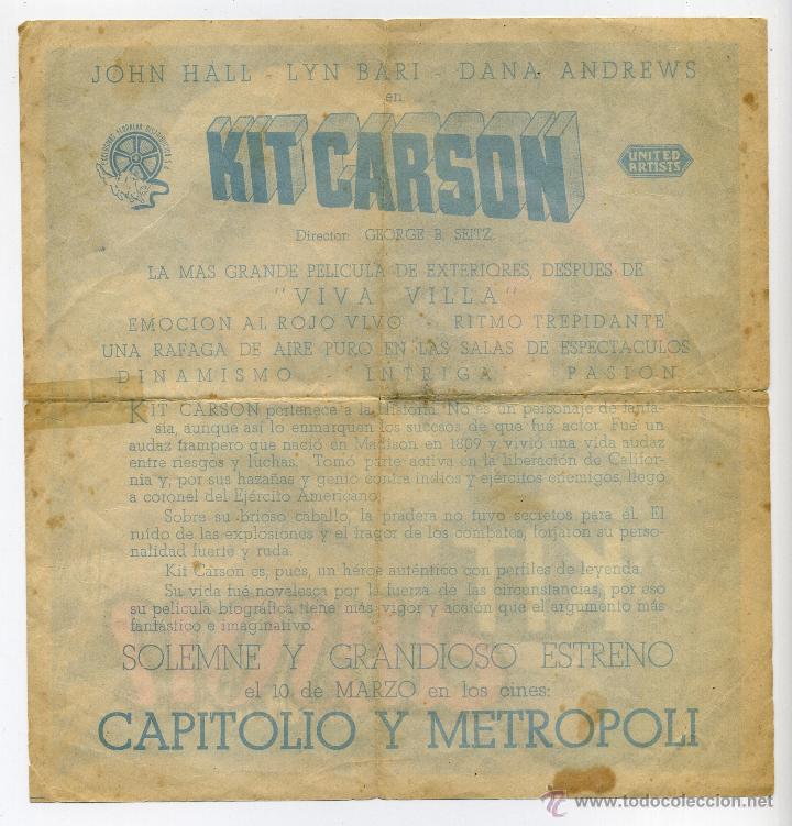 Cine: KIT CARSON, con Dana Andrews. - Foto 2