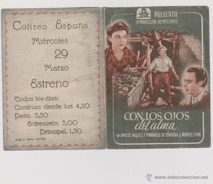 Cine: azul2-PROGRAMA DE CINE DE LA PELICULA-- CON LOS OJOS DEL AMA - Foto 1