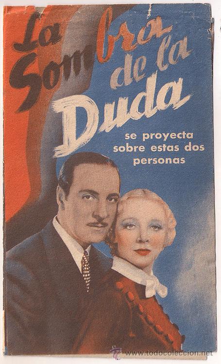 Cine: PTCC 511 LA SOMBRA DE LA DUDA PROGRAMA DOBLE MGM RICARDO CORTEZ VIRGINIA BRUCE - Foto 1