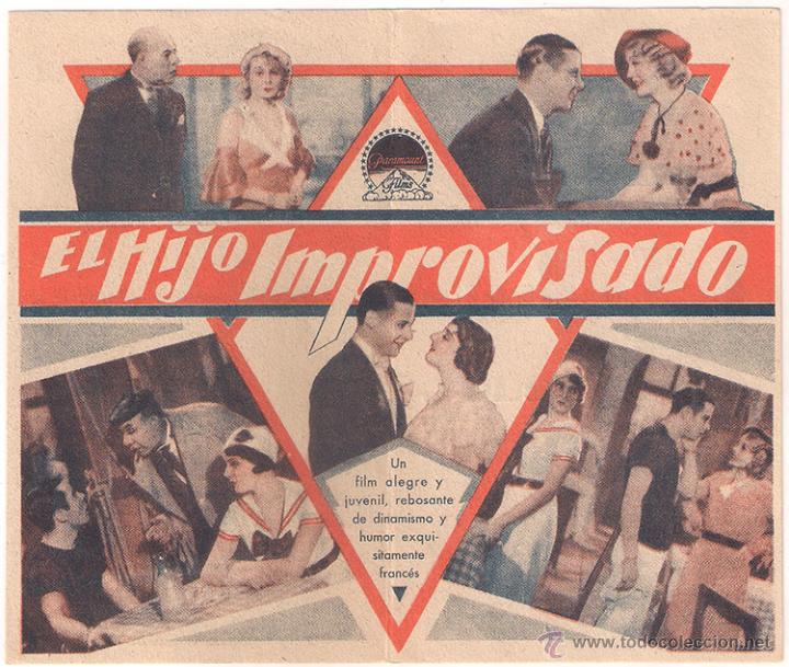Cine: PTCC 422 EL HIJO IMPROVISADO PROGRAMA DOBLE PARAMOUNT FERNAND GRAVEY ODETTE FLORELLE - Foto 2
