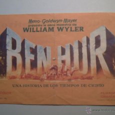 Cine: BEN-HUR -AL DORSO PUBLICIDAD CINEMA RECREATIVO DE VILARRODONA 1963. Lote 40170656