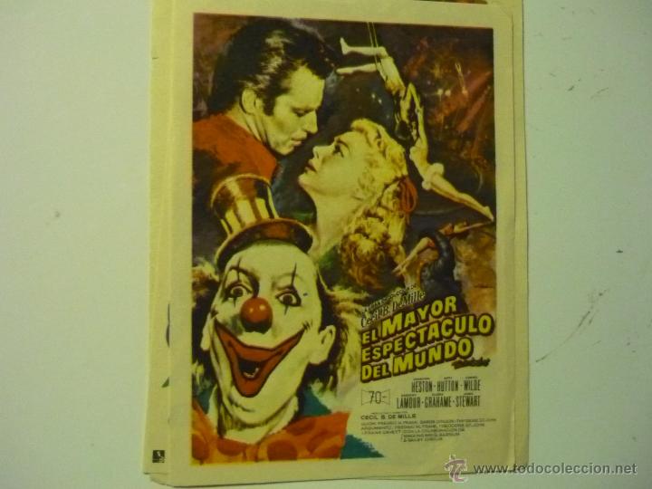 Cine: PROGRAMA EL MAYOR ESPECTACULO DEL MUNDO .-JAMES STEWART -C-HESTON