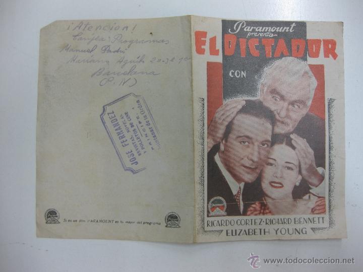 Cine: PROGRAMA CINE EL DICTADOR CON ELIZABETH YOUNG.PARAMOUNT FILMS - Foto 1