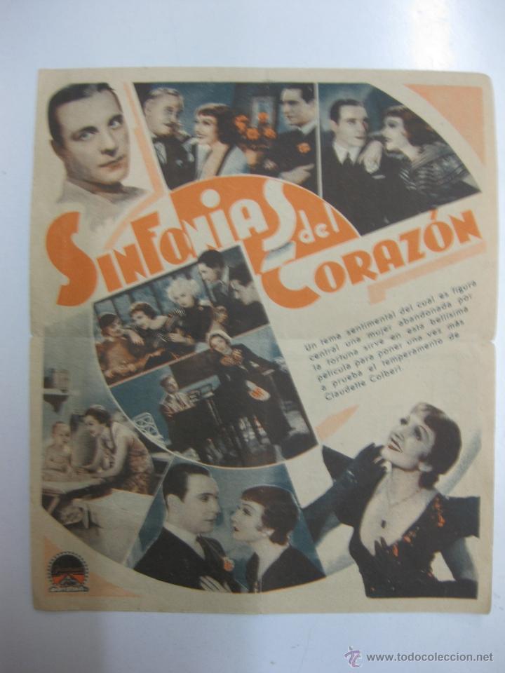Cine: PROGRAMA CINE CLAUDETTE COLBERT EN SINFONIAS DEL CORAZON. PRAMOUNT FILMS. - Foto 2
