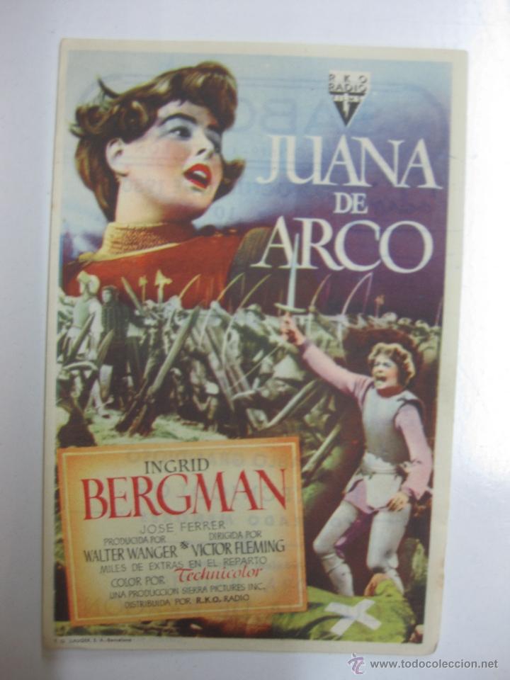 Cine: PROGRAMA CINE.- JUANA DE ARCO. INGRID BERGMAN. RKO RADIO. - Foto 1