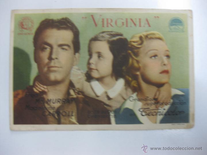 Cine: PROGRAMA CINE.- VIRGINIA. FRED McMURRAY. PARAMOUNT - Foto 1