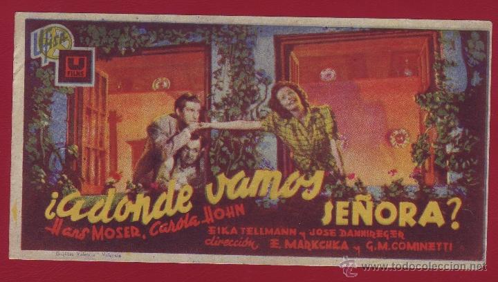 Cine: PROGRAMA DE MANO -A DONDE VAMOS SE&Ntilde;ORA - Foto 1