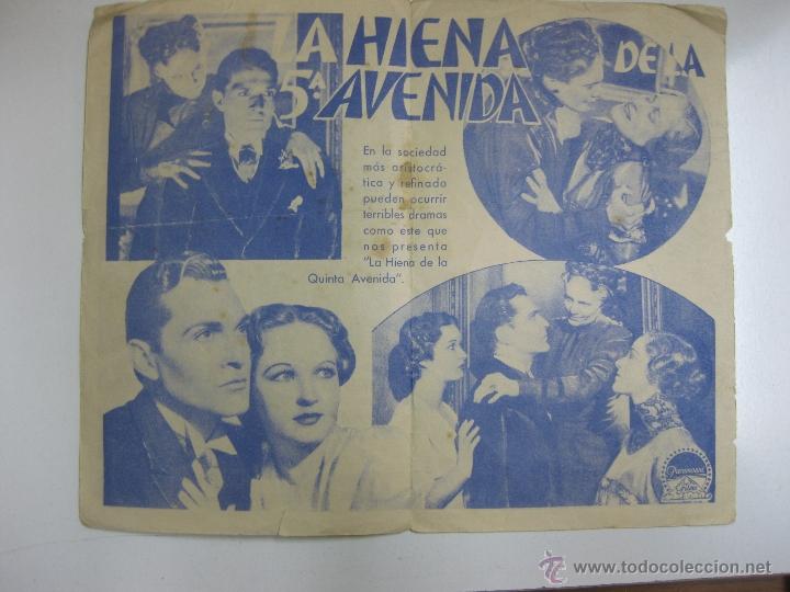 Cine: PROGRAMA CINE. LA HIENA DE LA 5&ordf; AVENIDA.MARY MORRIS, EVELYN VENABLE.PARAMOUNT. - Foto 2