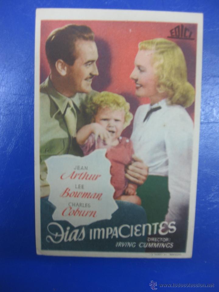 Cine: PROGRAMA CINE.- DIAS IMPACIENTES. JEAN ARTHUR, LEE BOWMAN. EDICI. - Foto 1