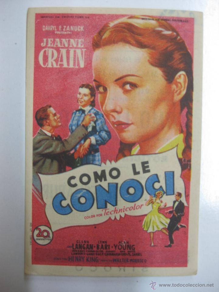 Cine: PROGRAMA CINE.- COMO LE CONOCI. JEANNE CRAIN. 20 CENTURY FOX. - Foto 1
