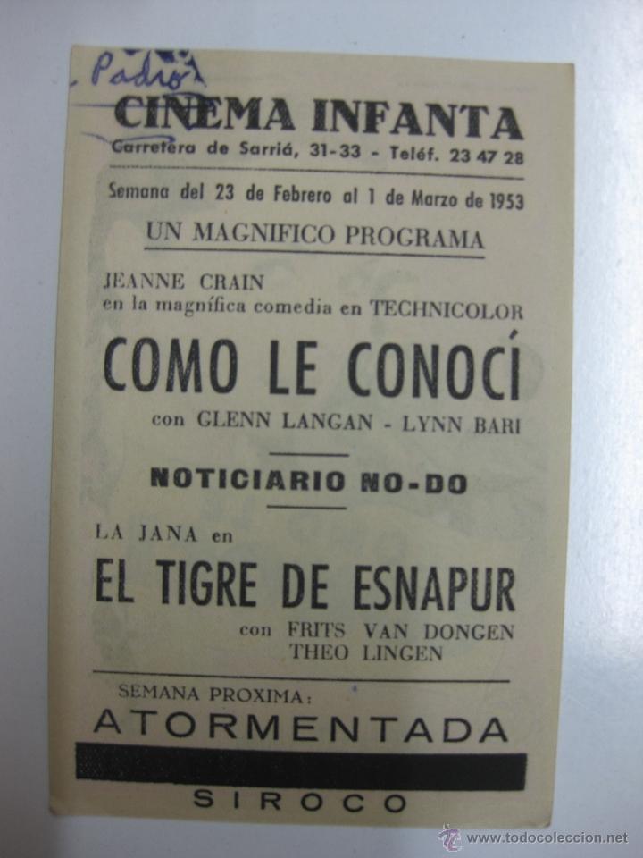 Cine: PROGRAMA CINE.- COMO LE CONOCI. JEANNE CRAIN. 20 CENTURY FOX. - Foto 2