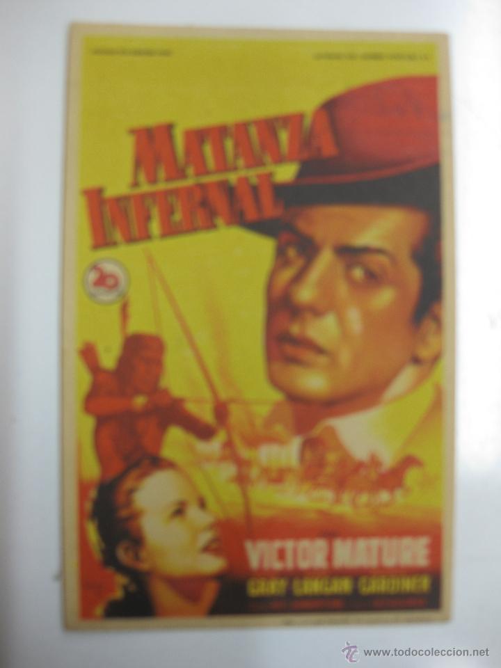 Cine: PROGRAMA CINE. MATANZA INFERNAL.VICTOR MATURE.20TH CENTURY FOX. - Foto 1