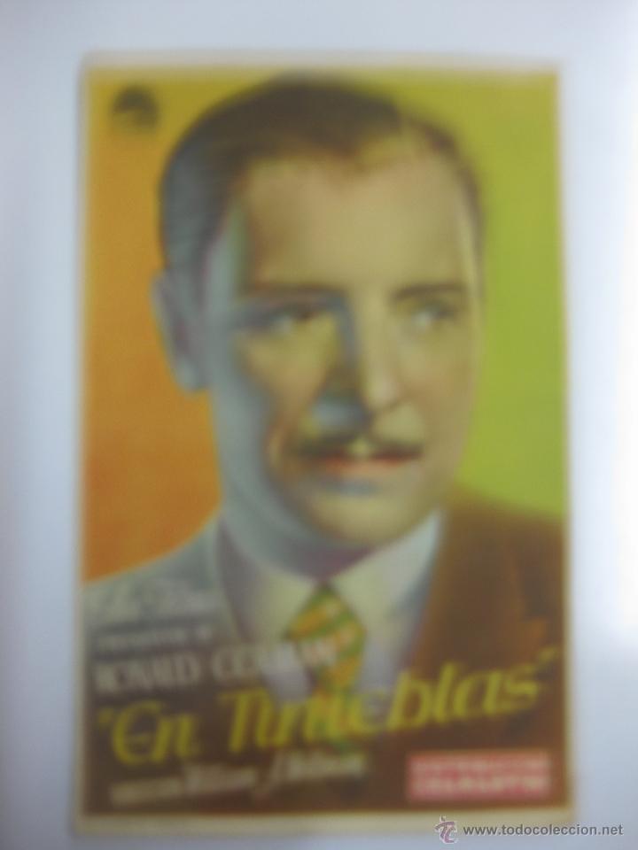 Cine: PROGRAMA DE CINE. EN TINIEBLAS. RONALD COLMAN.PARAMOUNT FILMS. - Foto 1