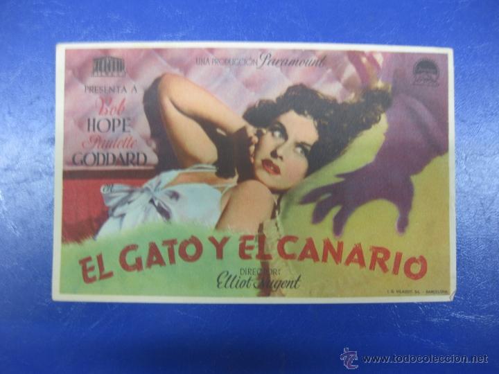Cine: PROGRAMA CINE.- EL GATO Y EL CANARIO. BOB HOPE, PAULETTE GODDARD. PARAMOUNT. - Foto 1