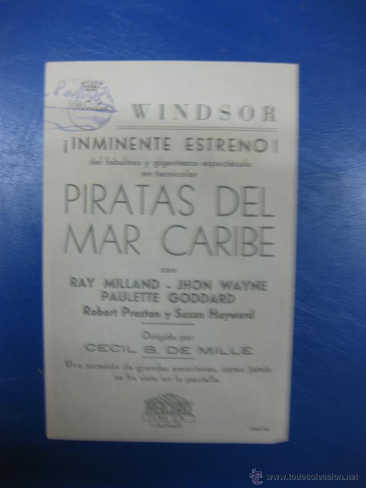 Cine: PROGRAMA CINE.- PIRATAS DEL MAR CARIBE. RAY MILLAND, JOHN WAYNE. PARAMOUNT.. - Foto 2 - 40423556