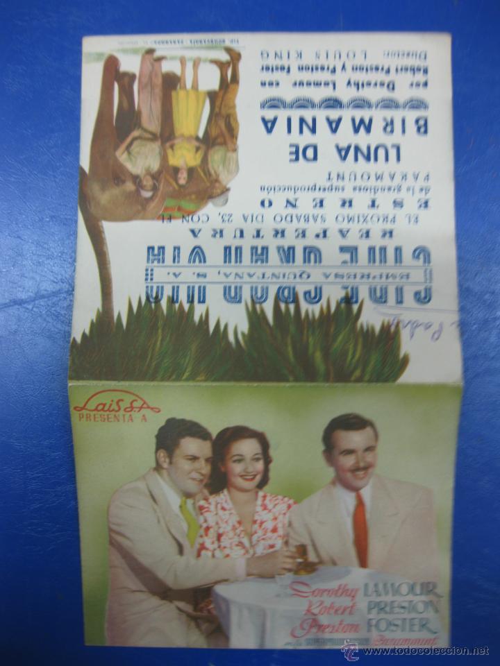 Cine: PROGRAMA CINE.- LUNA DE BIRMANIA. DOROTHY LAMOUR, ROBERT PRESTON. - Foto 1