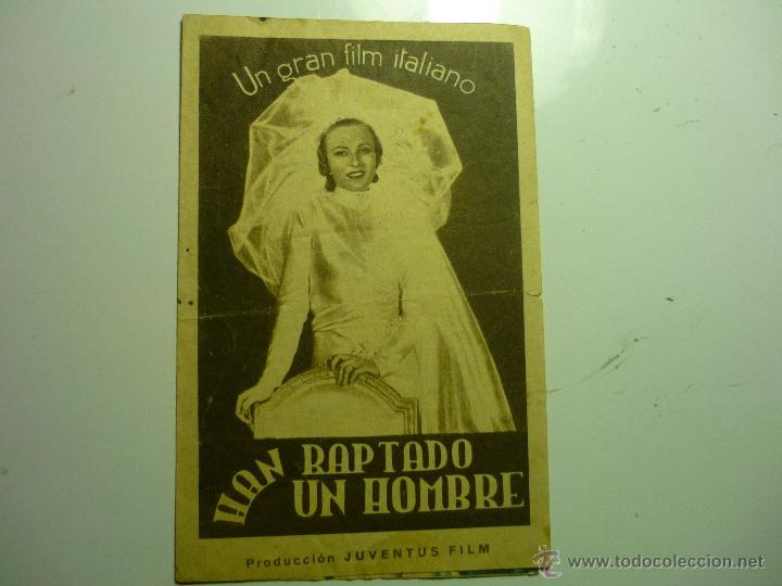 Folhetos de m&atilde;o de filmes antigos de cinema: programa doble han raptado un hombre.- vittorio de sica --publicidad CINEMA ESPA&Ntilde;A-ALGECIRAS??