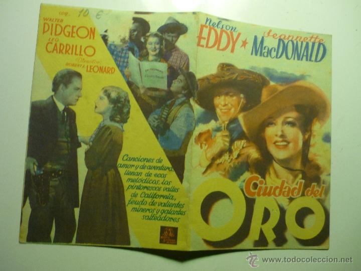 Cine: programa ciudad del oro .- n.eddy .- jeannette mac donald publicidad - Foto 1