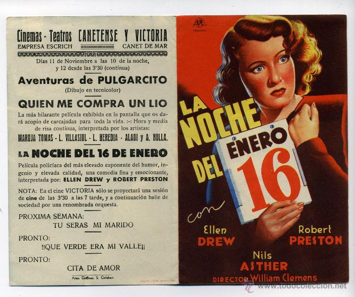 Cine: LA NOCHE DEL ENERO 16, con Robert Preston. - Foto 1