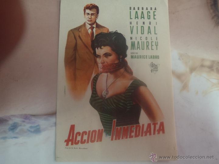  Foglietti di film di film antichi di cinema: FOLLETO DE MANO ACCION INMEDIATA