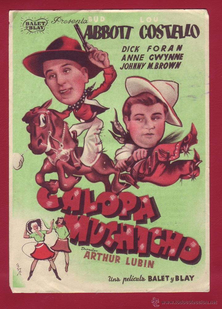 Cine: PROGRAMA DE MANO - GALOPA MUCHACHO - Foto 1
