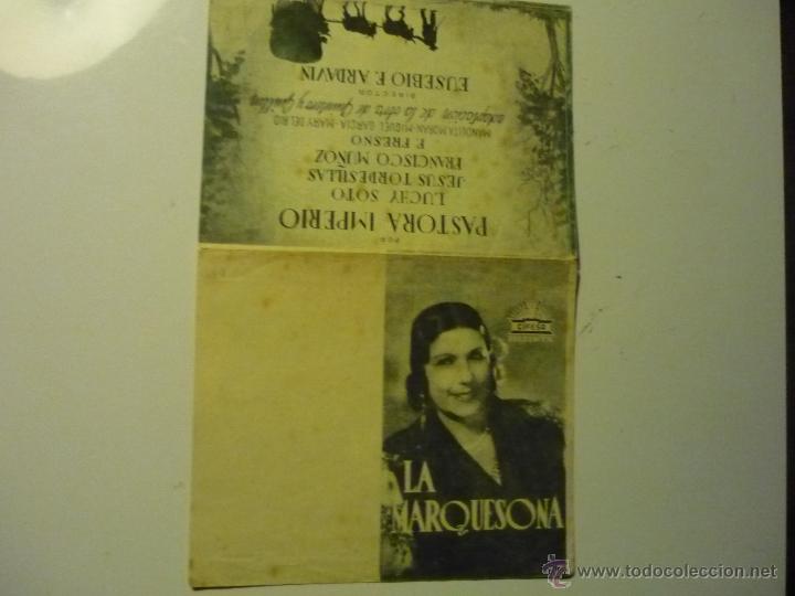 Cine: PROGRAMA DOBLE LA MARQUESONA .- PASTORA IMPERIO - Foto 1