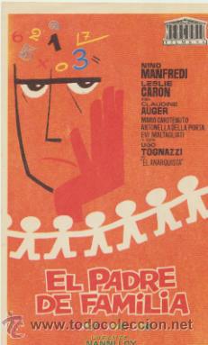 Folhetos de m&atilde;o de filmes antigos de cinema: El Padre de Familia. Sencillo de Mercurio.   &iexcl;IMPECABLE!