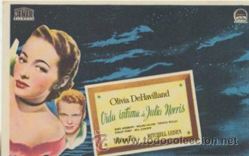 Folhetos de m&atilde;o de filmes antigos de cinema: Vida intima de julia Norris. Sencillo de Mercurio.  &iexcl;IMPECABLE!