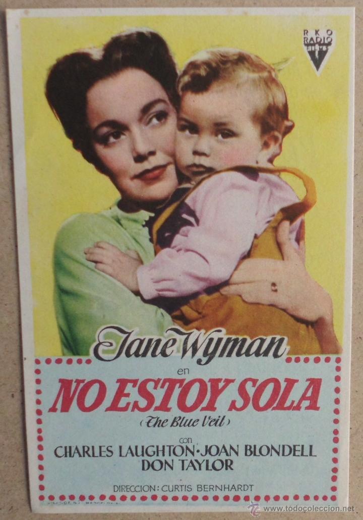 Flyers Publicitaires de films Anciens: FOLLETO DE MANO CINE NO ESTOY SOLA CON PUBLICIDAD AL DORSO