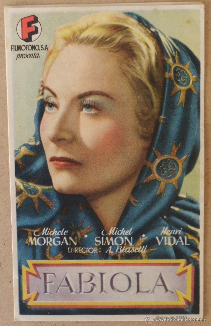  Flyers Publicitaires de films Anciens: FOLLETO DE MANO CINE FABIOLA CON PUBLICIDAD AL DORSO