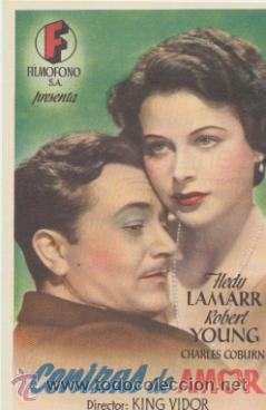 Folhetos de m&atilde;o de filmes antigos de cinema: Cenizas de Amor. Sencillo de film&oacute;fono. Cine Marri - Le&oacute;n  1948. &iexcl;IMPECABLE!