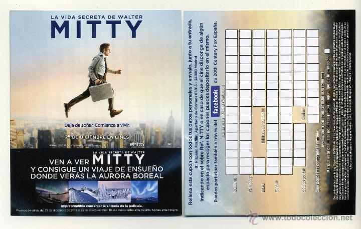 Folhetos de m&atilde;o de filmes antigos de cinema: LA VIDA SECRETA DE WALTER MITTY, con Ben Stiller.