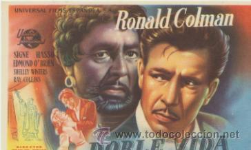 Folhetos de m&atilde;o de filmes antigos de cinema: Doble vida. Sencillo de Universal.  &iexcl;IMPECABLE!