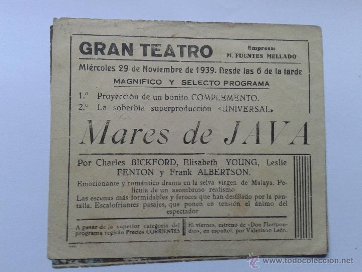 Cine: Z-- PROGRAMAS DE CINE-- MARES DE JAVA - Foto 2