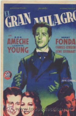 Cine: El Gran Milagro. Solig&oacute;. Sencillo de 20Th Century.