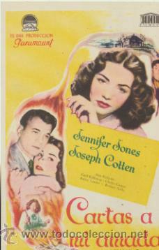 Folhetos de m&atilde;o de filmes antigos de cinema: Cartas a mi amada. Sencillo de Paramount.  &iexcl;IMPECABLE!