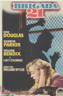 Folhetos de m&atilde;o de filmes antigos de cinema: Brigada 21. Sencillo de Paramount.