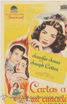 Folhetos de m&atilde;o de filmes antigos de cinema: Cartas a mi amada. Sencillo de Paramount. Cine mari - Le&oacute;n  1947. &iexcl;IMPECABLE!