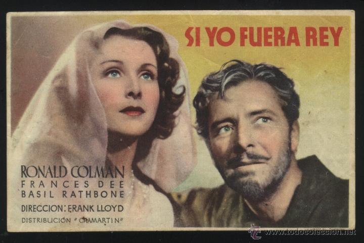 Cine: P-3321- SI YO FUERA REY (If I Were King) (CINE RIALTO) Ronald Colman - Basil Rathbone - Frances Dee