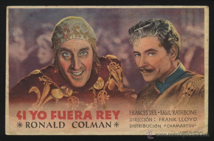 Folhetos de m&atilde;o de filmes antigos de cinema: Q-03322- SI YO FUERA REY (If I Were King) Ronald Colman - Basil Rathbone - Frances Dee - Ellen Drew