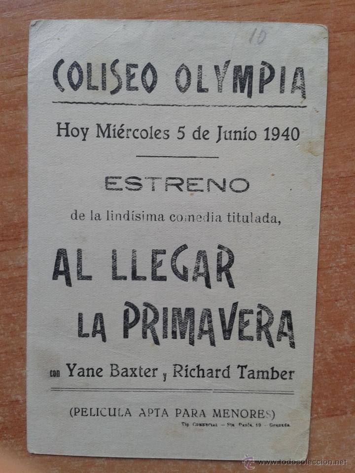 Cine: PROGRAMA DE CINE-- AL LLEGAR LA PRIMAVERA - Foto 2