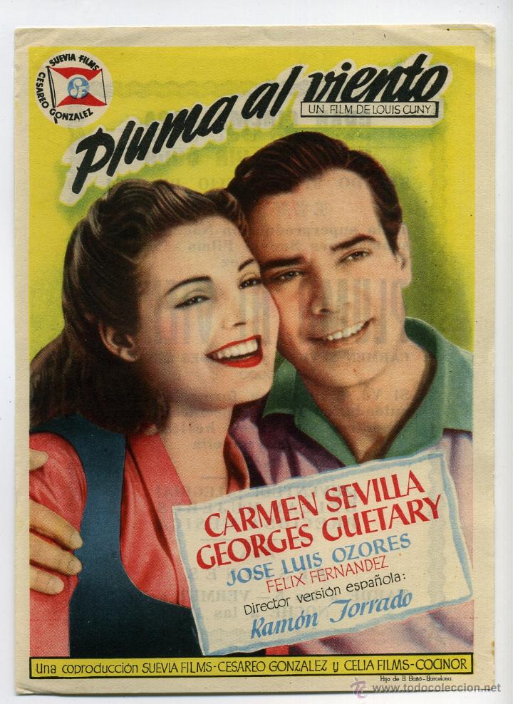 Cine: PLUMA AL VIENTO, con Carmen Sevilla.
