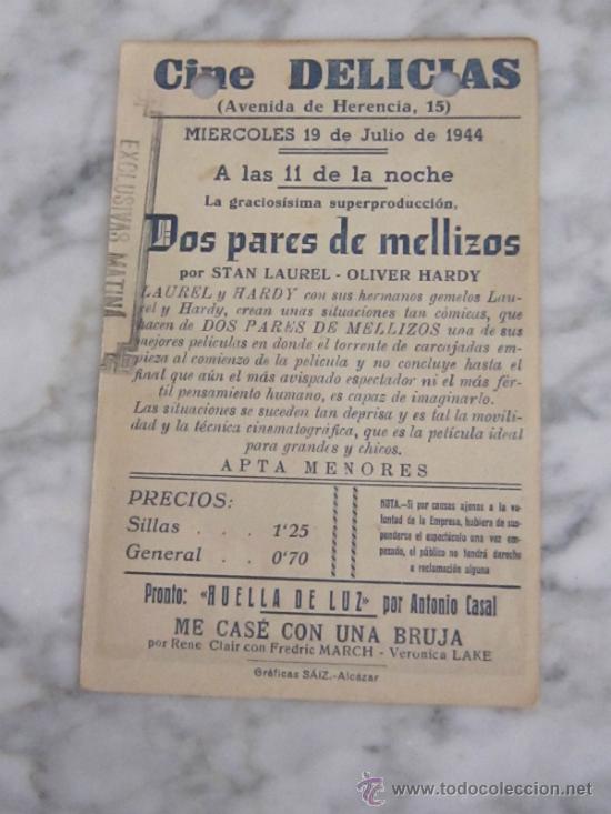 Cine: PROGRAMA DE CINE - DOS PARES DE MELLIZOS - 1936 - PUBLICIDAD - Foto 2