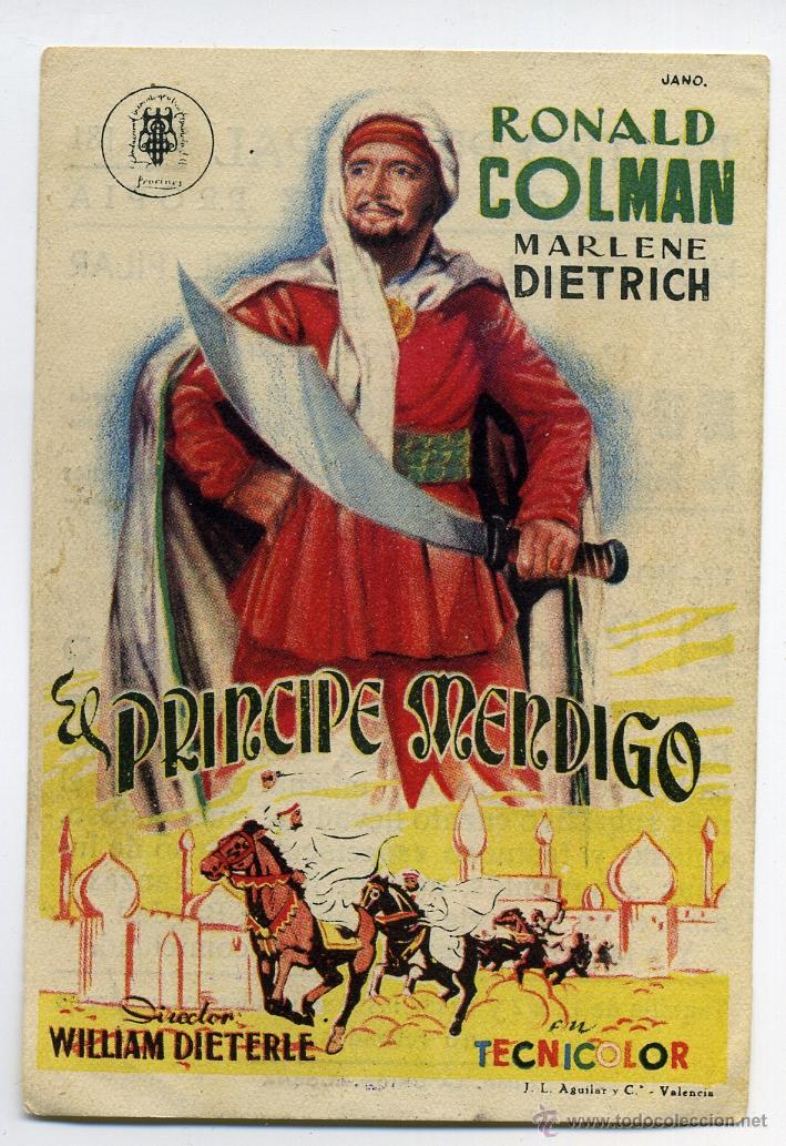 Cine: EL PR&Iacute;NCIPE MENDIGO, con Marlene Dietrich.